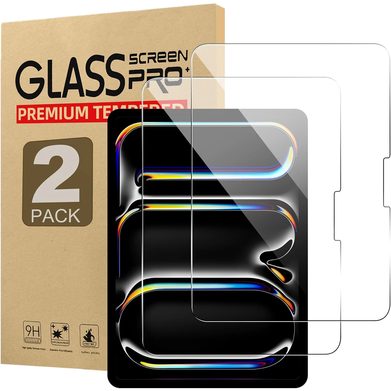 

2pcs Screen Protector Tempered Glass For iPad Pro Air 11 13 inch 2024 Air 6 A2899 A2903 A2837 A2926 Full Coverage Tablet Film