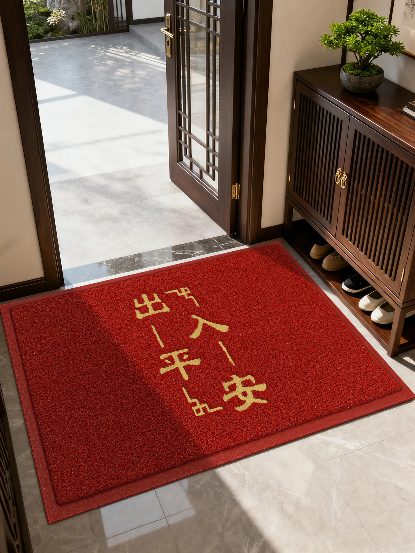 

Waterproof Entrance Mat Door Mat Dustproof Non-Slip Outdoor Home Entrance Rug Easy to Clean Dirt Bl Rectangle PVC Mat