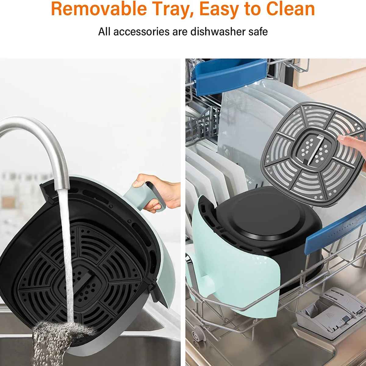 ELPIS Smart Air Fryer 4 ลิตรไม่มีน้ำมัน LCD Touch Screen Airfryer เมนูที่ตั้งไว้ล่วงหน้าเตาอบไฟฟ้าอเนกประสงค์ Fryer เครื่องทำอาหาร