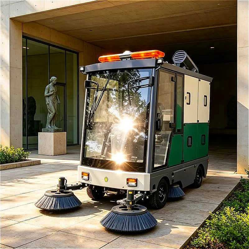 Park Ride on Sweeper Electric Floor Cleaning Machine for Park Garden Plaza Dust Collection High Efficiency Customized