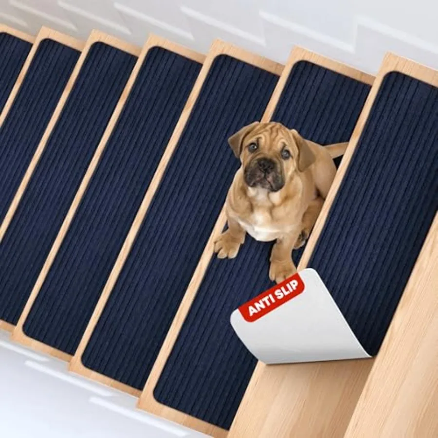 

in Pack NonSlip Carpet Stair Treads NonSkid Safety Rug Slip Resistant Indoor Runner for Elders and Pets with Reusable Adhesive