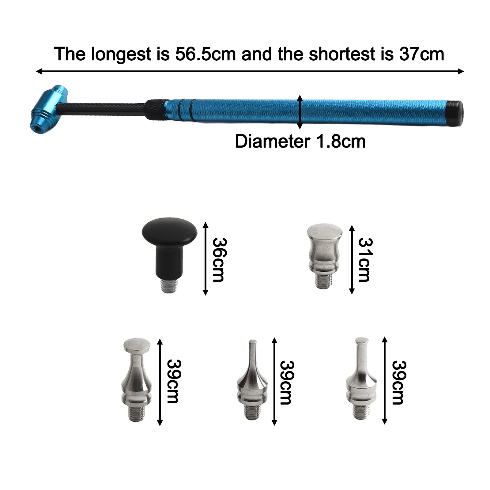 

Tap Down Pen and Hammer for Dent Removal Paintless Repair Tool for Car Bodies Made from Carbon Fiber and Aluminum