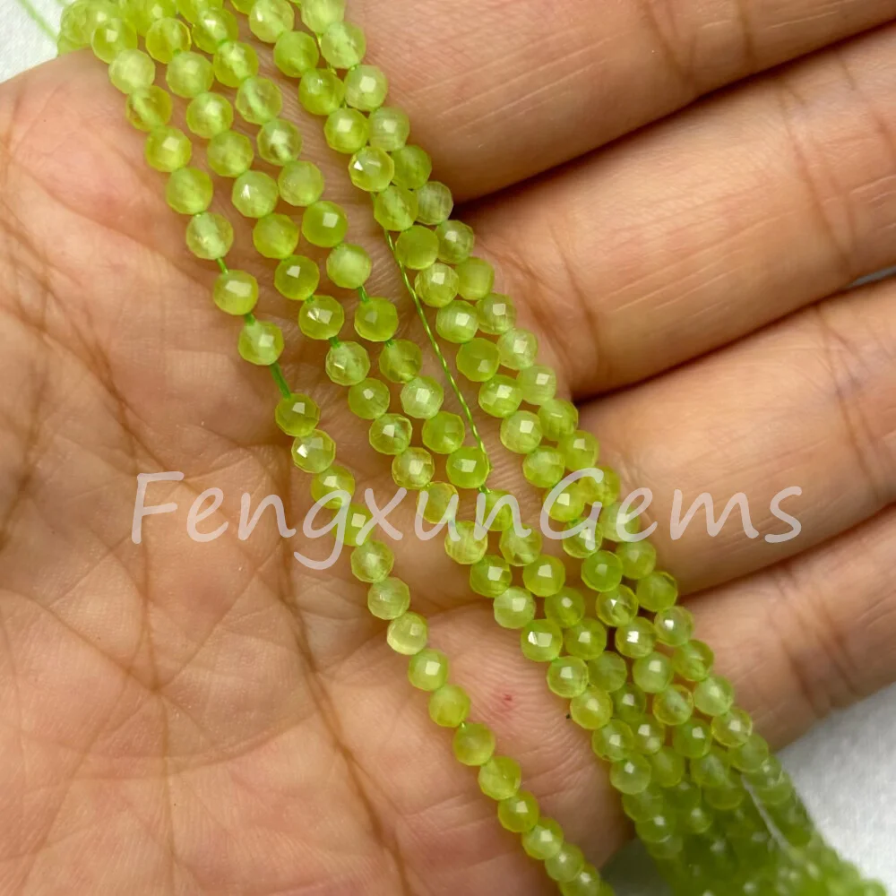 2~3mm L-Apple Green Cat Eye Stone Micro Faceted Beads Wholesale Tiny Gem Stone Loose Beads for Jewelry Making Necklace Bracelets