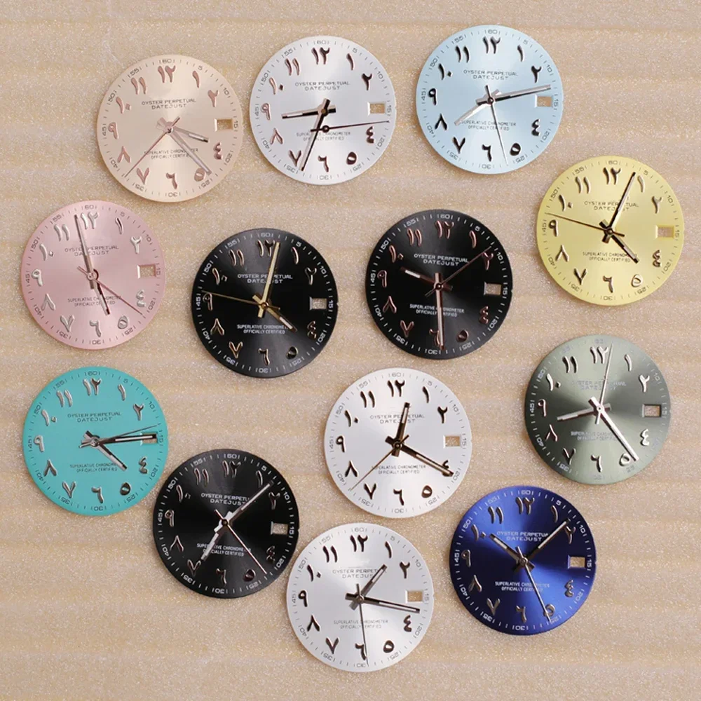 

NH35 Dial Arabic Letter Numerals Dial 28.5mm Watch Face for seik NH36 Mechanical Movement Men Watch Accessories+Hands