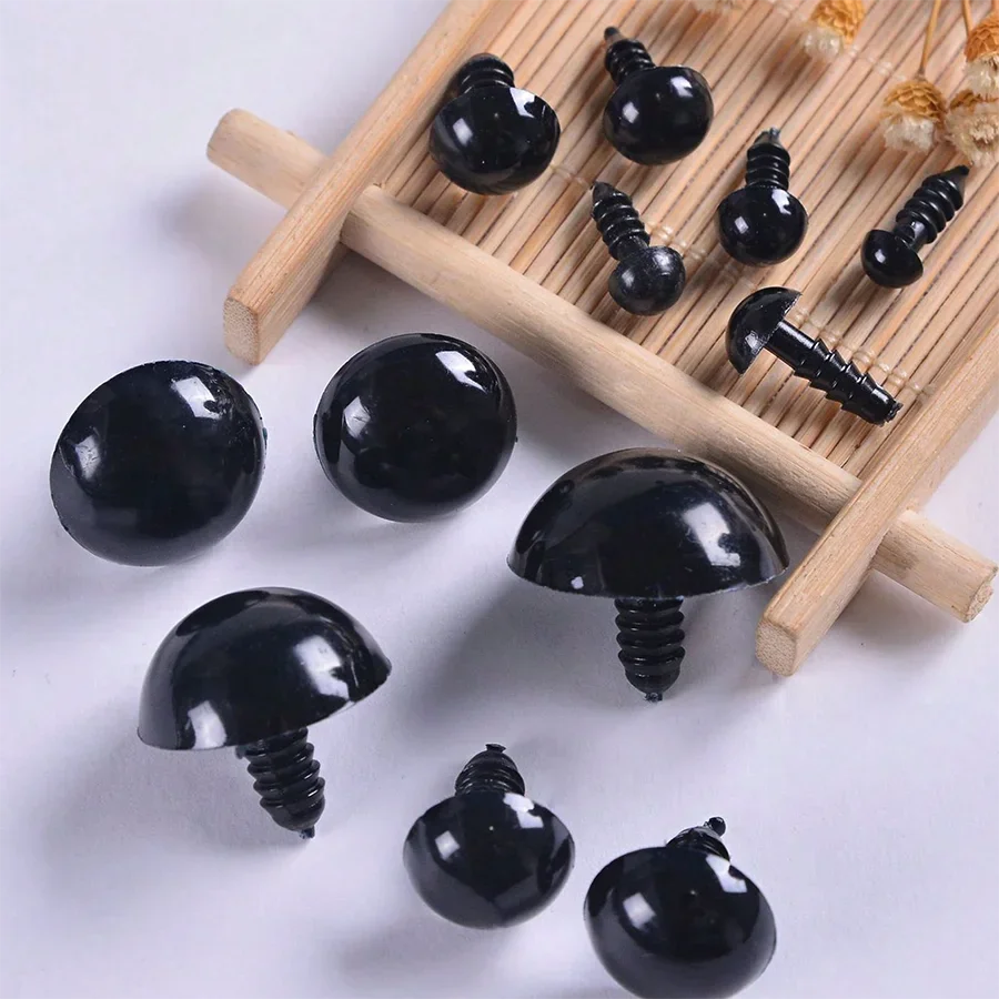 50pcs DIY Doll Eyeball Black Safety Eyes Plastic Toys Craft Supplies Sewing Making Crafts Materials DIY Apparel Sewing Fabric ﻿