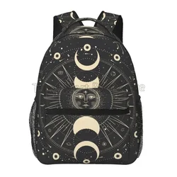 School Backpack Moon Mystic Sun Astrology Tarot Goth Student Bookbag Casual Daypack Teens College Lightweight Hiking Travel Bag