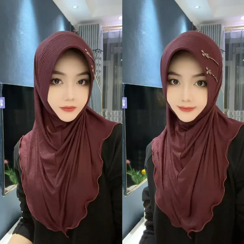 Winter Elegant Musulman Women Hat Hijab Sponge