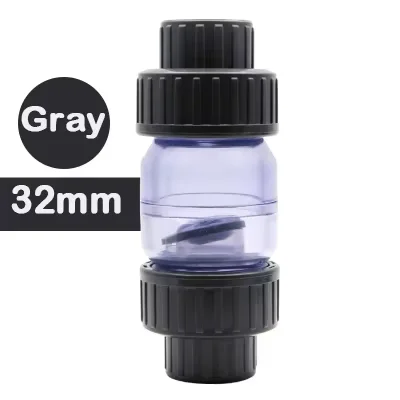 Transparent Check Valve PVC One Way Non Return Pipe Fitting Water Connector For Garden Irrigation Aquarium 25mm 32mm