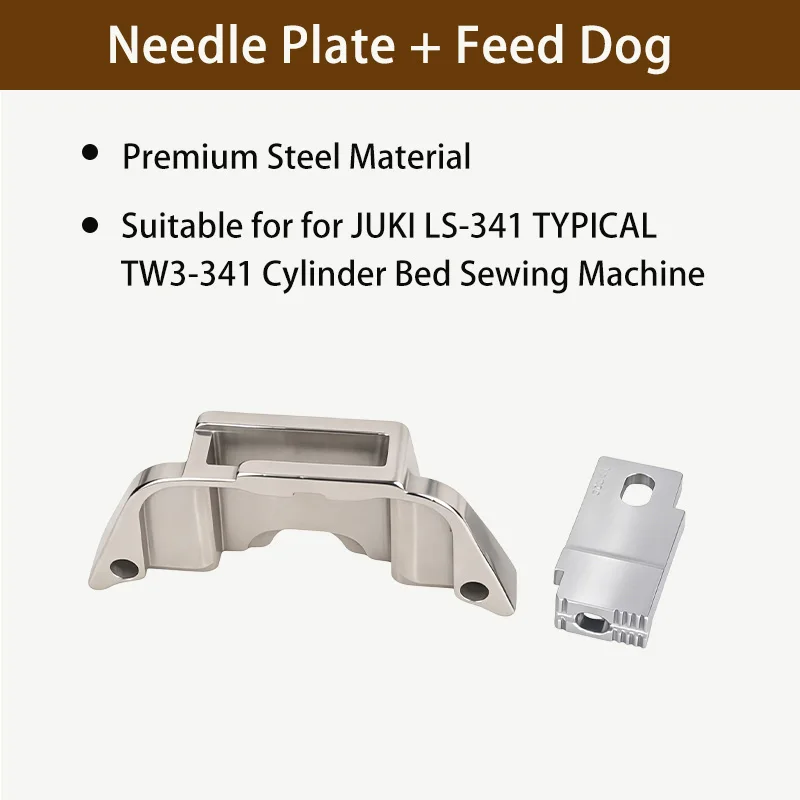 341 Needle Plate + Feed Dog Binding Throat Plate for JUKI LS-341 TYPICAL TW3-341 Cylinder Bed Sewing Machine Parts Accessories