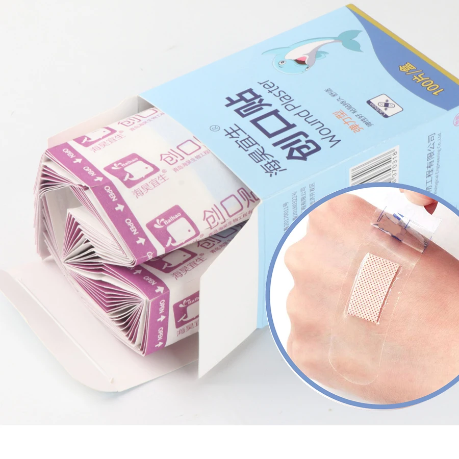 100pcs Band-Aid Adhesive Bandages All Purpose Hydrocolloid Gel Bandages Support Better Healing for Blisters, Waterproof