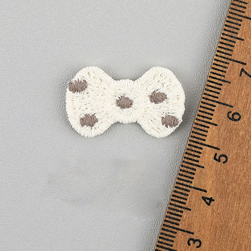 20 Stück gestrickte, bestickte Schleifen-Aufnäher für DIY-Kinderkleidung, Haarspangen, Schuhe, Socken, dekorative Aufnäher – Detail 6