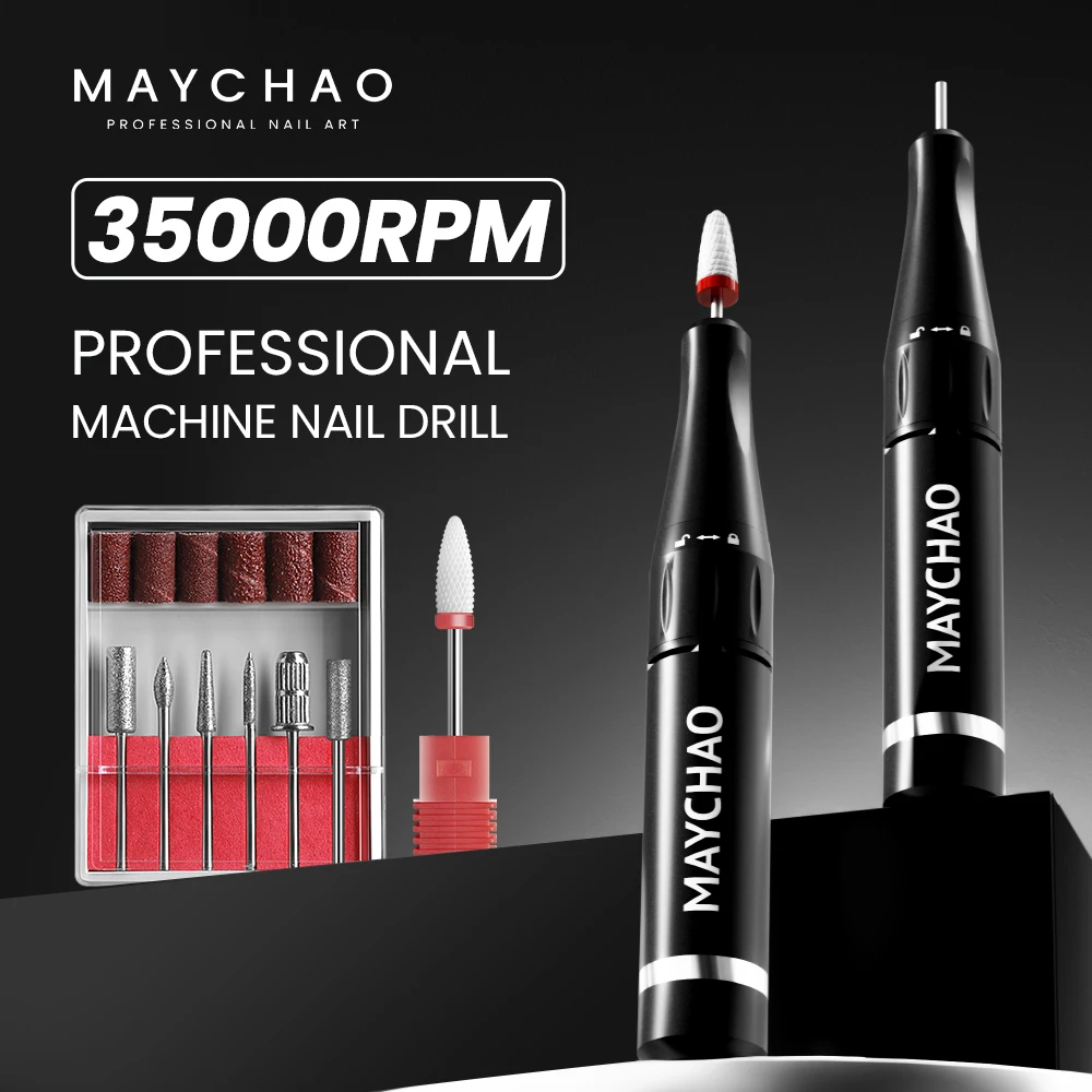 

MAYCHAO 35000RPM Nail Drill Machine Electric Portable Nail File Rechargeable Nail Sander for Gel Polish For Home Manicure Salon