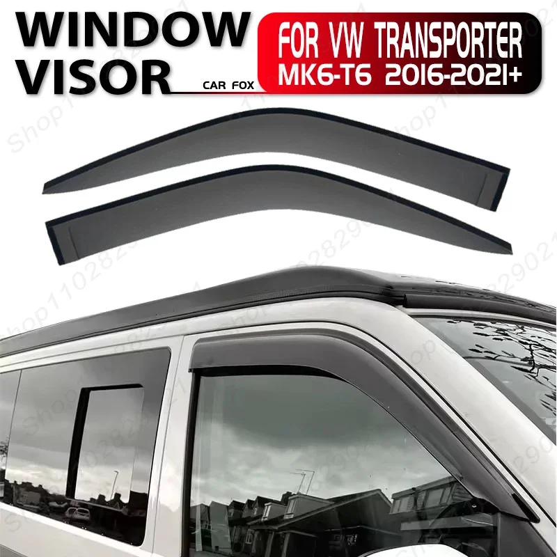 2Pcs Window Visor For Volkswagen VW Transporter T6 MK6-T6 2016-2021 Weathershield Sun Rain Deflector Guard Car Window Deflector