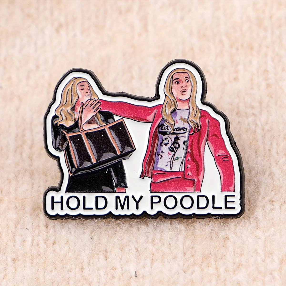Lustige Emaille-Anstecknadel „Hold My“ Brosche Pines Anstecknadeln Abzeichen auf Rucksack Kleidung Accessoires Lustiger Schmuck Freunde Geschenke