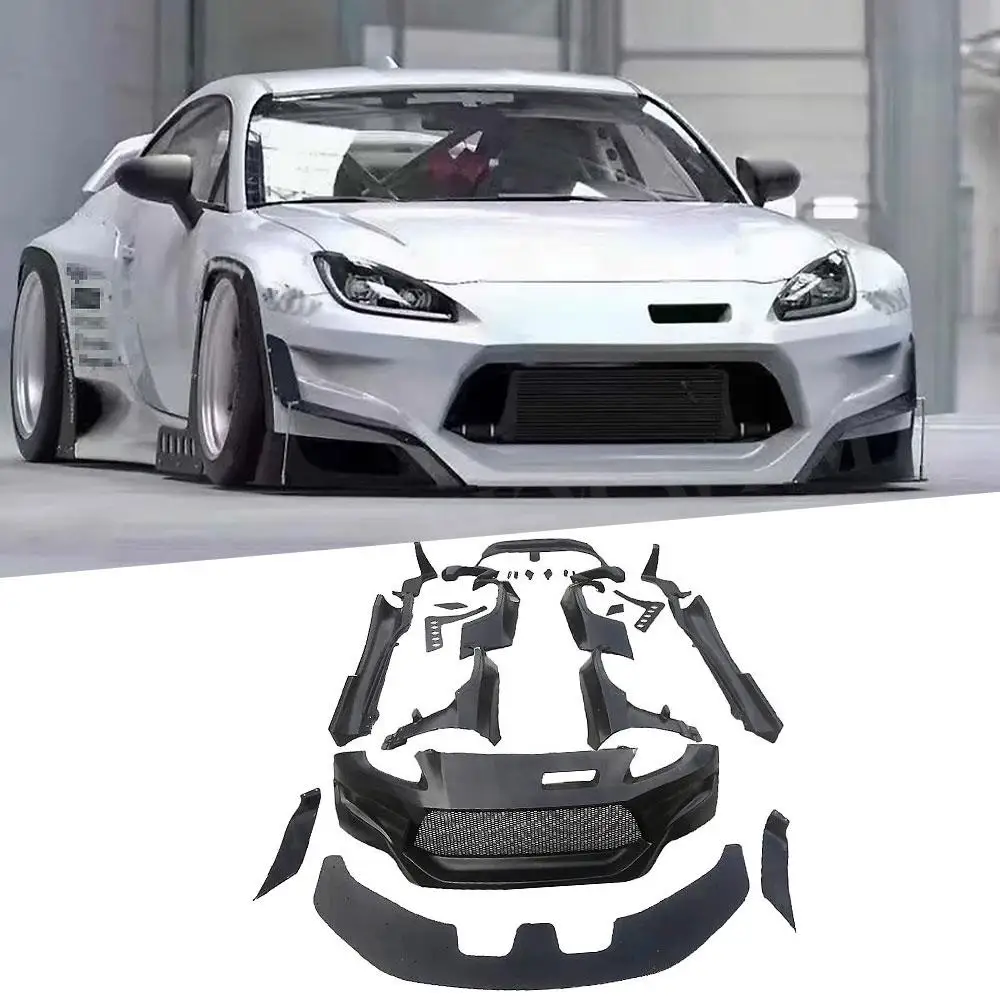 1set FRP Bodykit Car Front Bumper Lip Side Skirts Rear Lip Spoiler Diffuser Rear Lip Wing For Toyota GT 86 Subaru BRZ 2013-2017