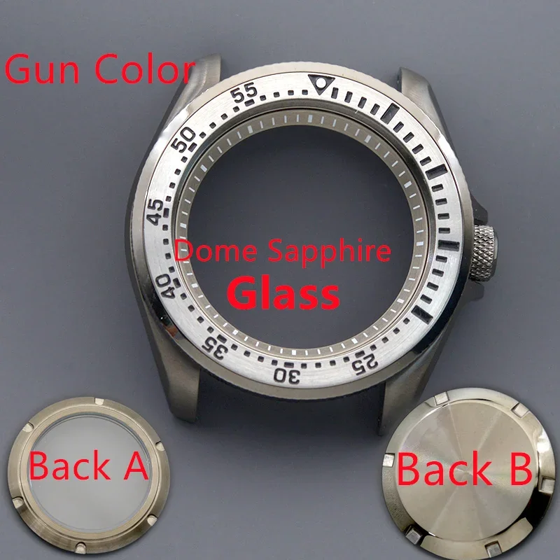 Men's Watch Case Fit NH34 NH35 NH36 Automatic Movement Sapphire Glass 200M Waterproof Gun Colour Case Design SKX007 SKX009 image 3