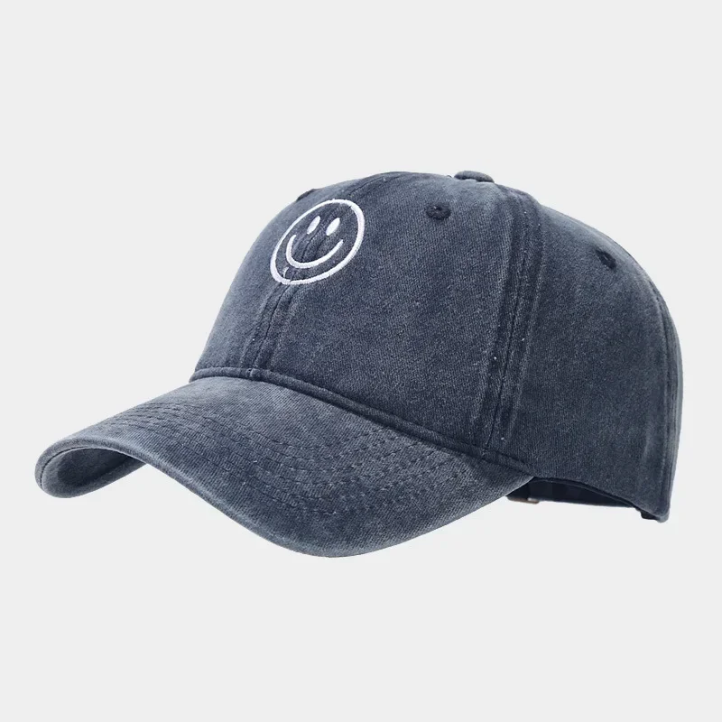 Gewaschene Baumwolle Baseball Caps Frauen Männer Weiche Snapback Hut Outdoor Sport Trucker Gorras Lächeln Gesicht Stickerei Hip Hop Papa Hut Geschenke – Detail 6