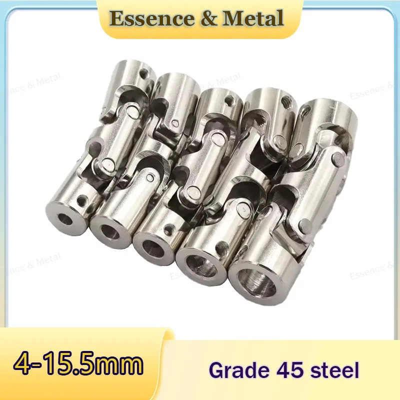 1Pcs Coupler Motor 4/5/6/8/10/15.5mm Universal Flexible Shaft  3 Section U Coupling Motor Connector M3/M4 Screw Cardan Joint