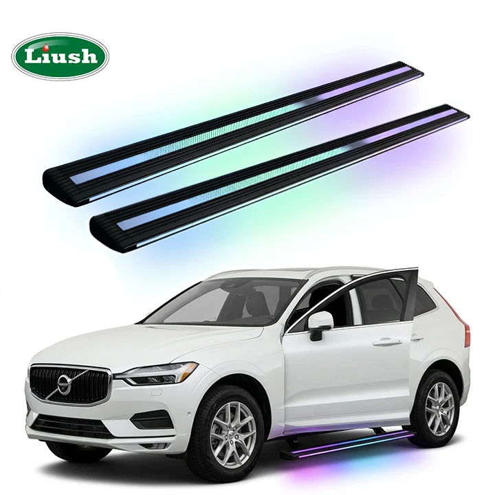 Liush For XC60 XC90 XC70 Electric Side Step Aluminum Black Anti-Slip Anti-Pinch 300KG Load Power Retractable Pedal Screw