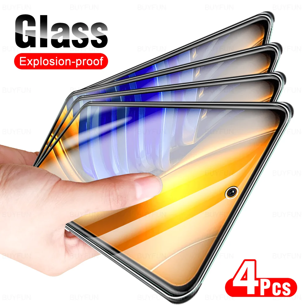 4pcs Protective Glass For Xiaomi Poco F4 5G Tempered Glass PocoF4 GT PocoF4GT Poxo little Poko F 4 G T Safety Screen Protector