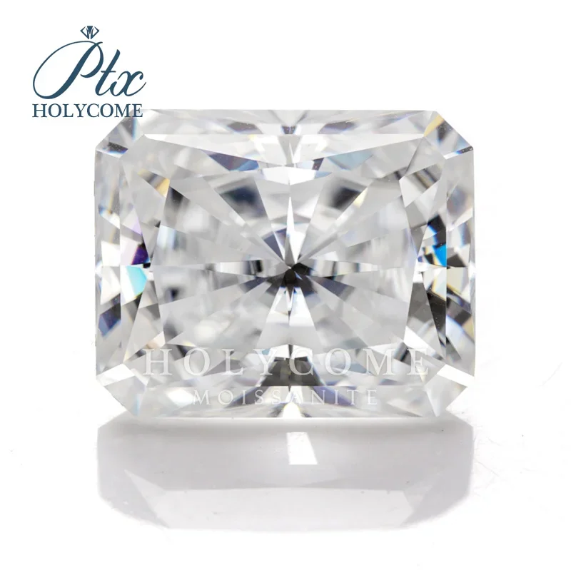 

Holycome 3x5-10X14mm D White VVS1 GRA With Certificated Wholesale Price Radiant Cut Pass Moissanite Diamond Tester Positive