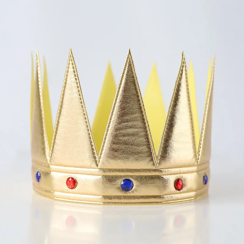 Chapéu de coroa glamourosa dourada, para aniversários, Halloween, Natal e festa de reunião festiva | Vestido de baile de maquiagem/festival