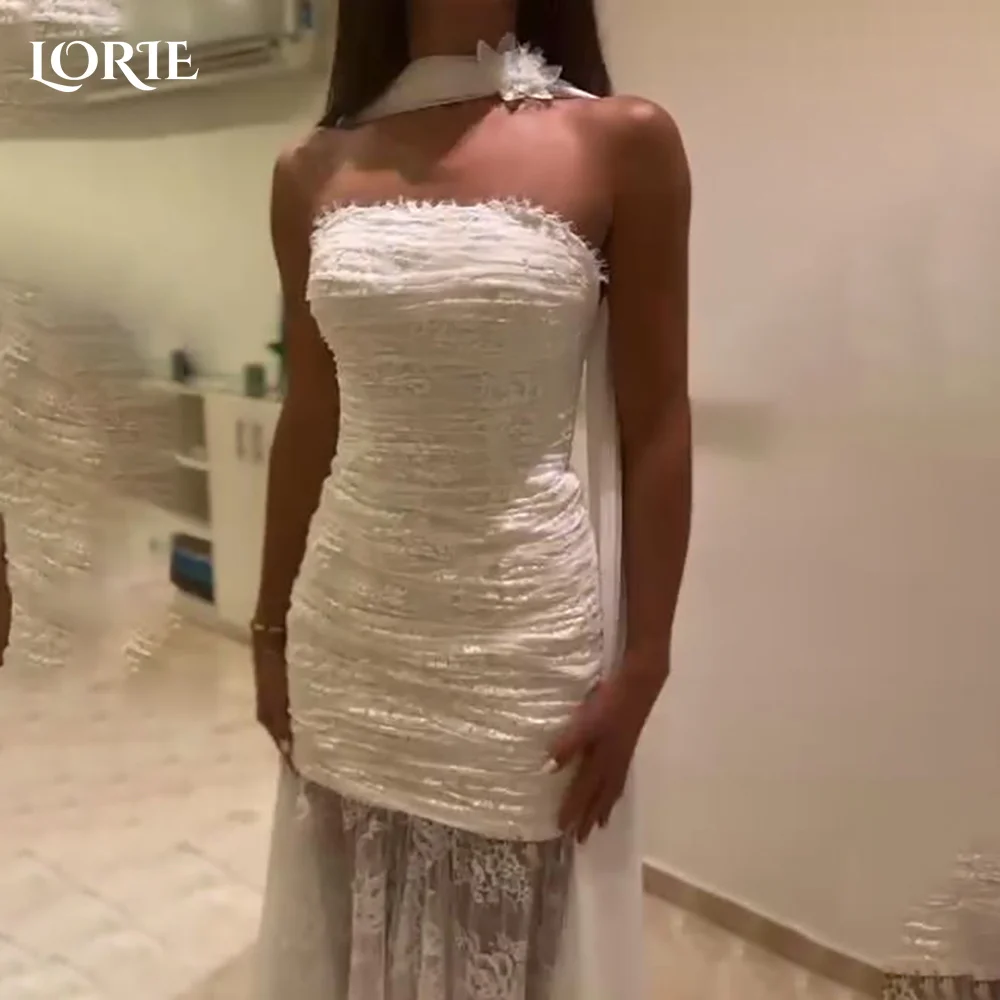 

LORIE Lace Beach Wedding Dresses Off Shoulder 3D Flowers Bride Gown Applique Princess Bridal Dress vestidos de novia Customized