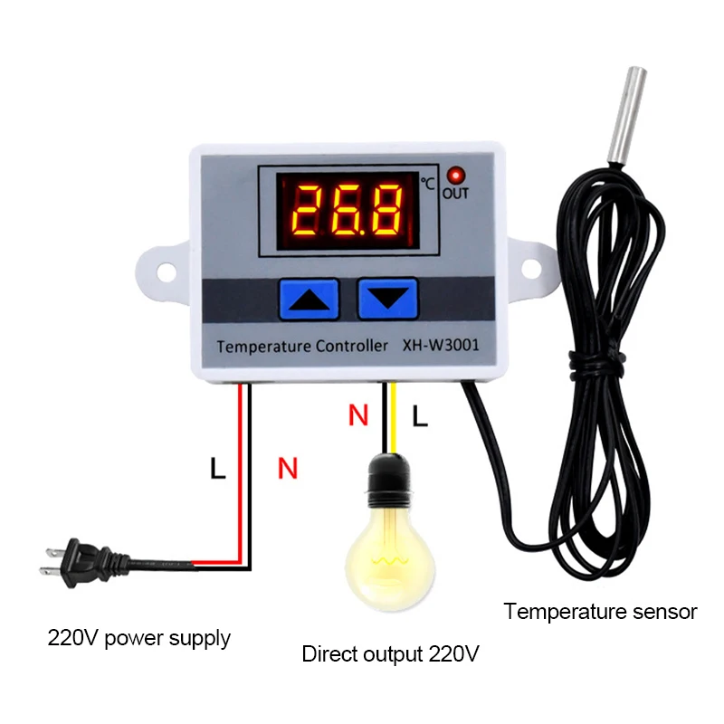 W300 الرقمية متحكم في درجة الحرارة الحواسيب الصغيرة متحكم في درجة الحرارة التحكم في درجة الحرارة التبديل 110 فولت 220 فولت 12 فولت 24 فولت #2