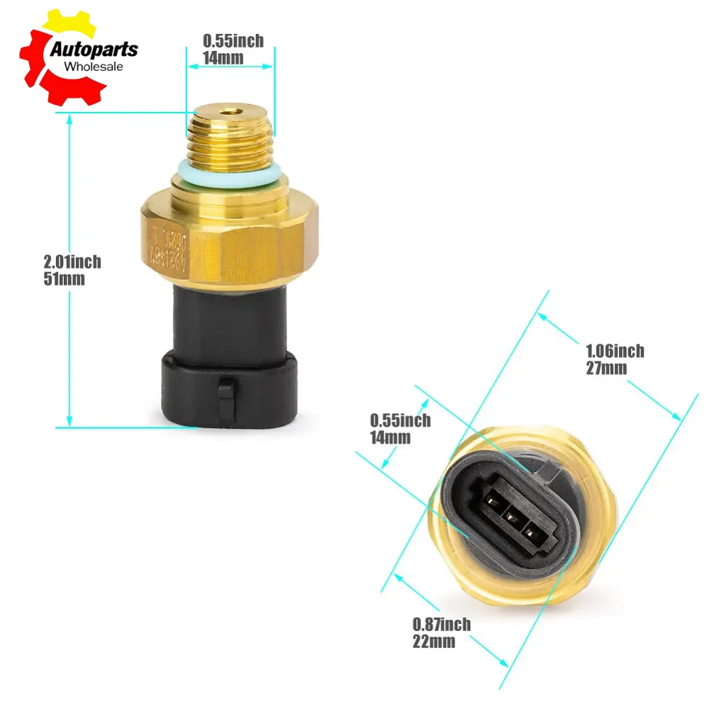 

4921487 Fuel Oil Pressure Sensor For Cummins N14 M11 ISX L10 Dodge Ram 2500 3500 5.9L 3083716 3080406