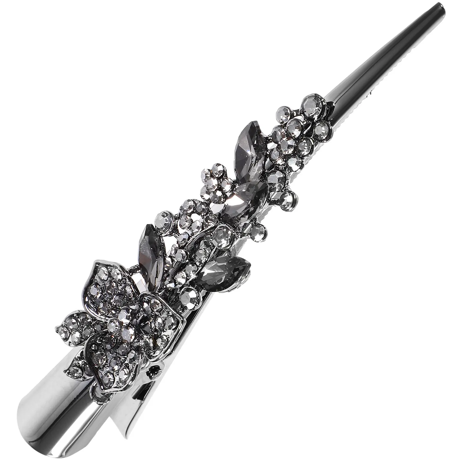 

Большая винтажная заколка для волос в виде цветка с кристаллами, блестящая заколка-крокодил для укладки волос для женщин, для вечеринок, работы, свиданий
