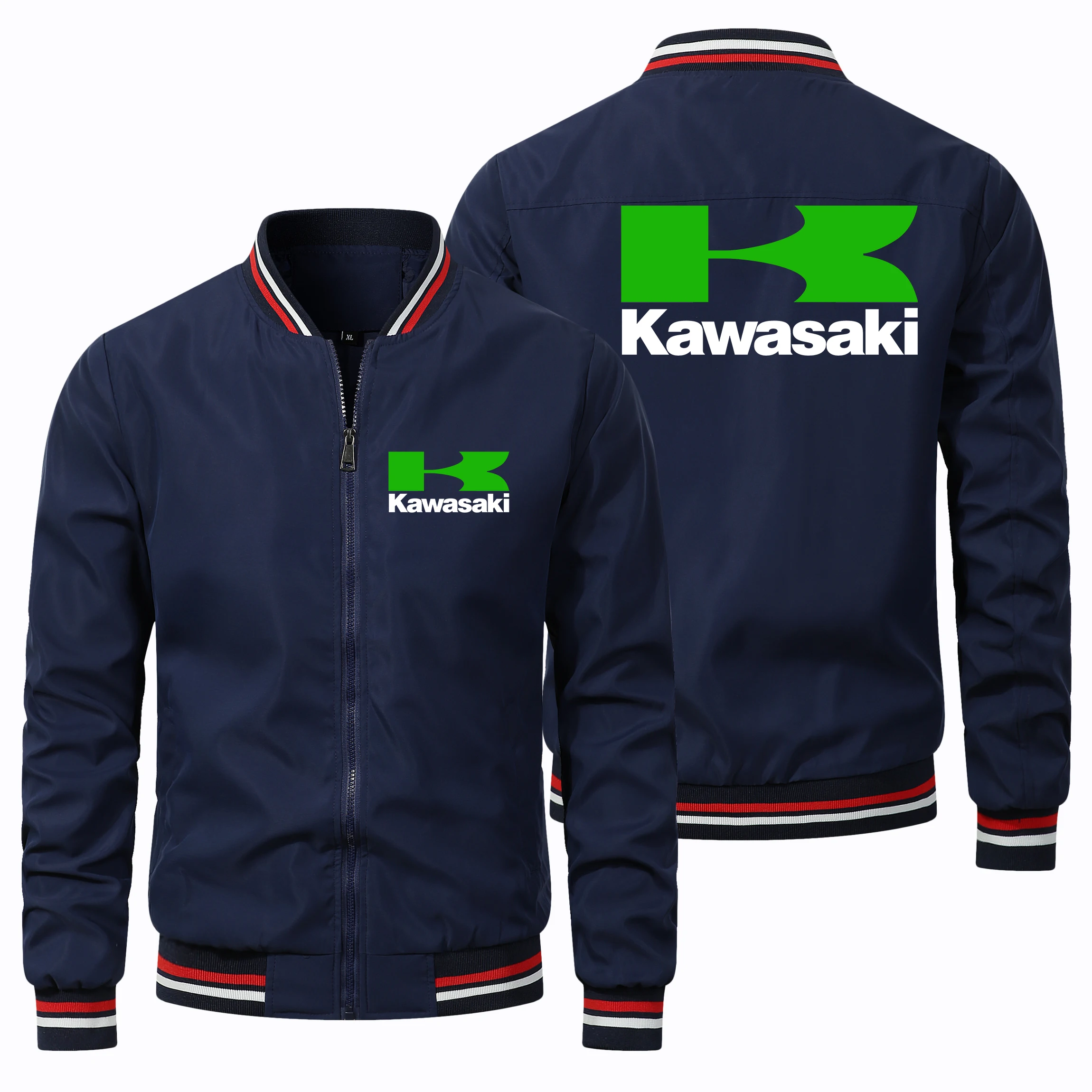 Herfst Winter Kawasaki Heren Jas Sport Biker Jack Casual Rits Outdoor Motorjas Kawasaki Heren Kleding Jas