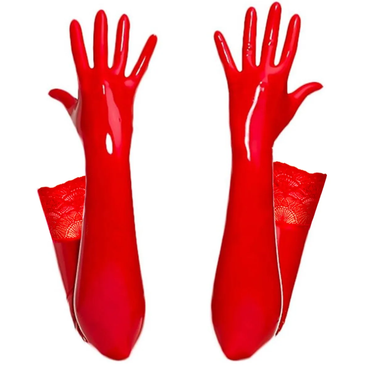 

Сексуальные женские блестящие красные длинные кружевные перчатки из искусственной кожи, латексные плотные перчатки для косплея, аксессуары для ночного клуба для танцев на шесте