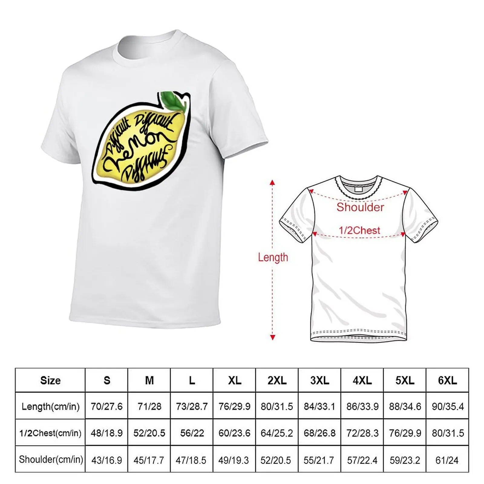 Difficult Difficult Lemon Difficult T-Shirt man graphic t shirt man t shirts cotton T-Shirt