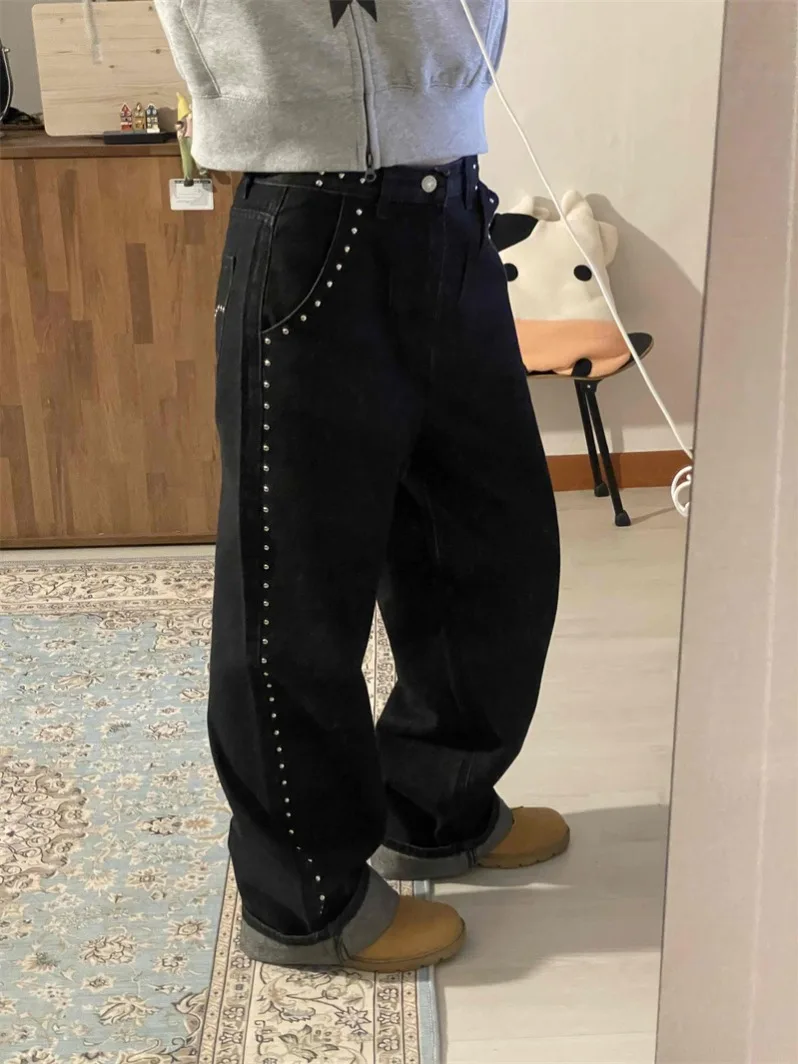 

High Street Faion Heavy Metal Colion Nail Monkey Decoration Jeans Design Sense Autumn Winter New Sle Korean Sle Wome...