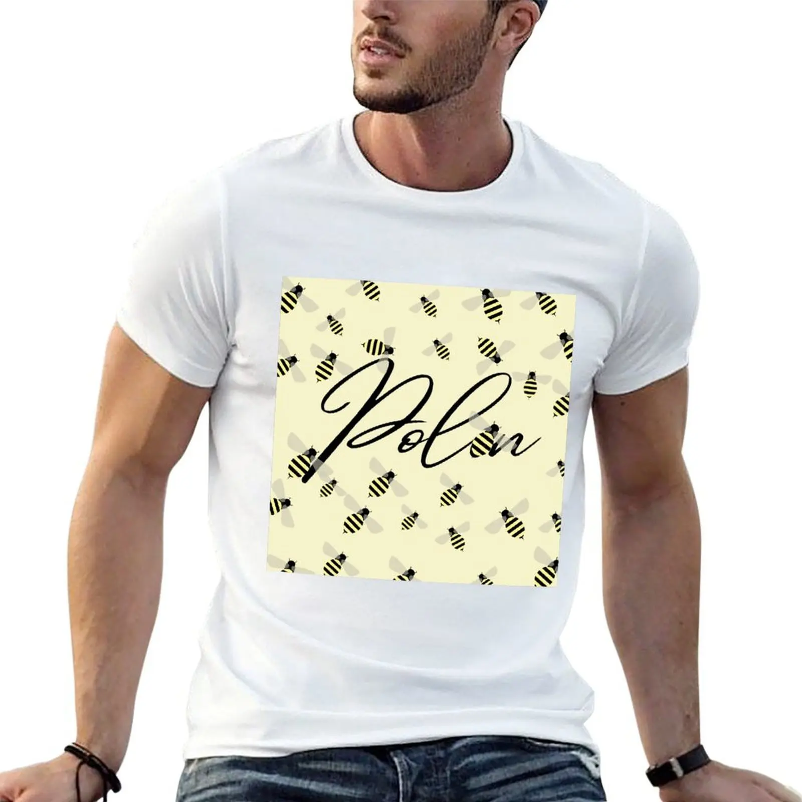 Bee Pattern T-Shirt funny shirt cotton topping sweat shirts, men