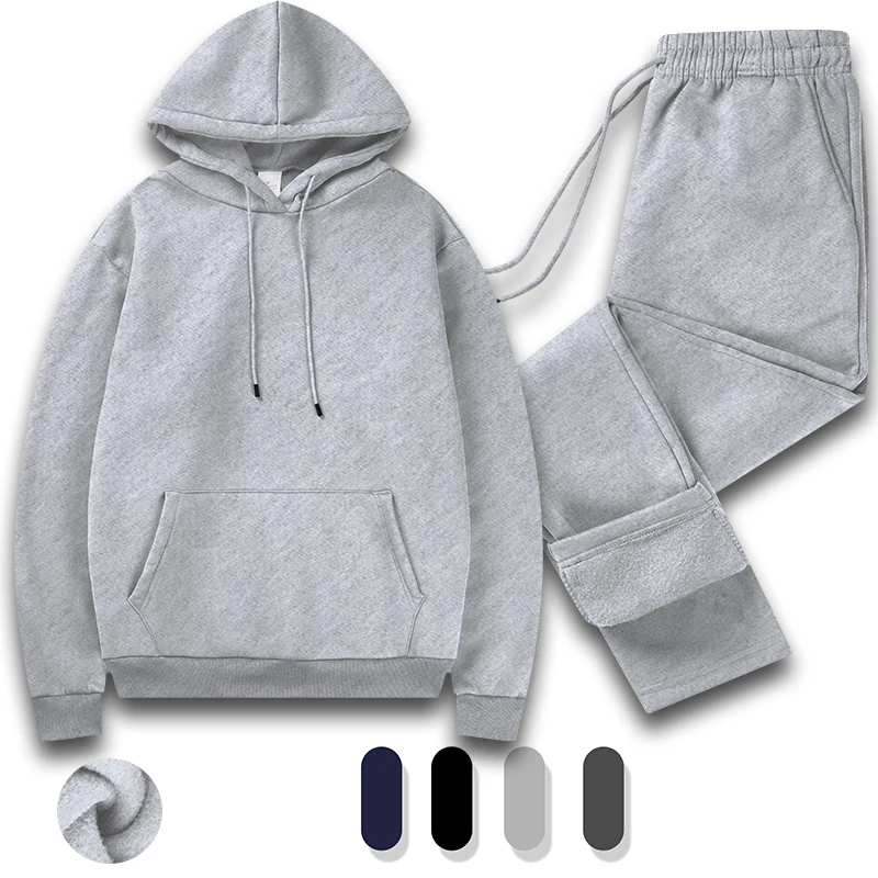 Tracksuit Men 2 Piece Set Big and Tall Long Sleeve Hooded Activewear Suits Gym Workout Training Stretchy Outfits