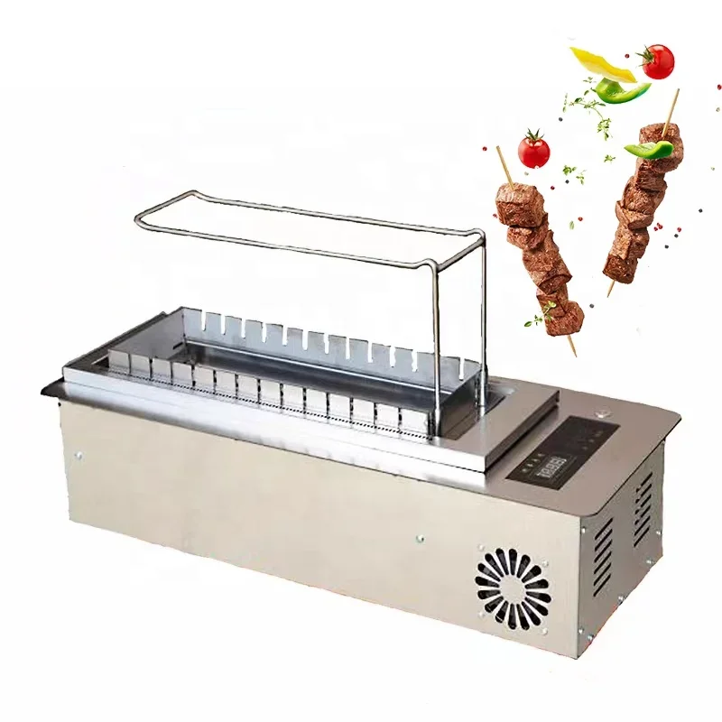 Restaurant Table Special Barbecue Machine Kebab 360 Degree Rotary Grill Roasting Pan Meat Skewers Making Machine Baking Tray