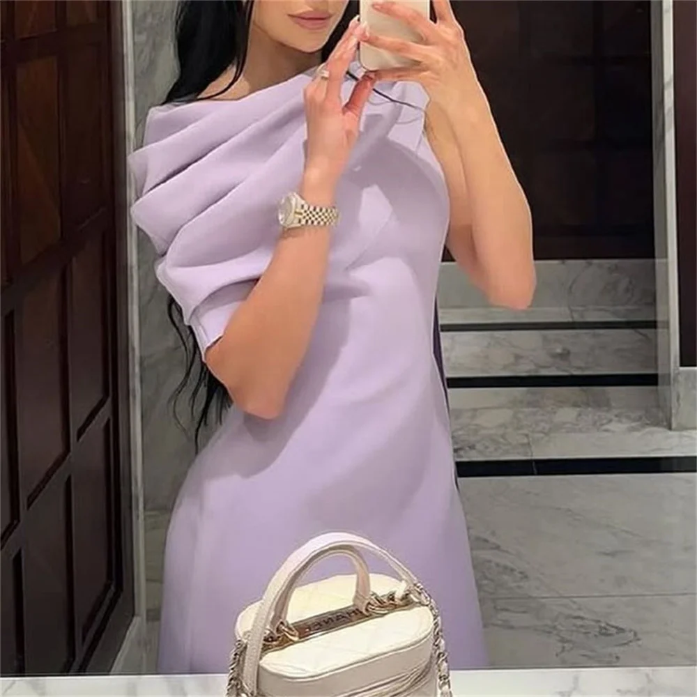 ROYET One Shoulder Pleat Short Sleeve Mermaid Evening Dress Simple Floor Length Elegant Formal Prom Gown Customized New 2025