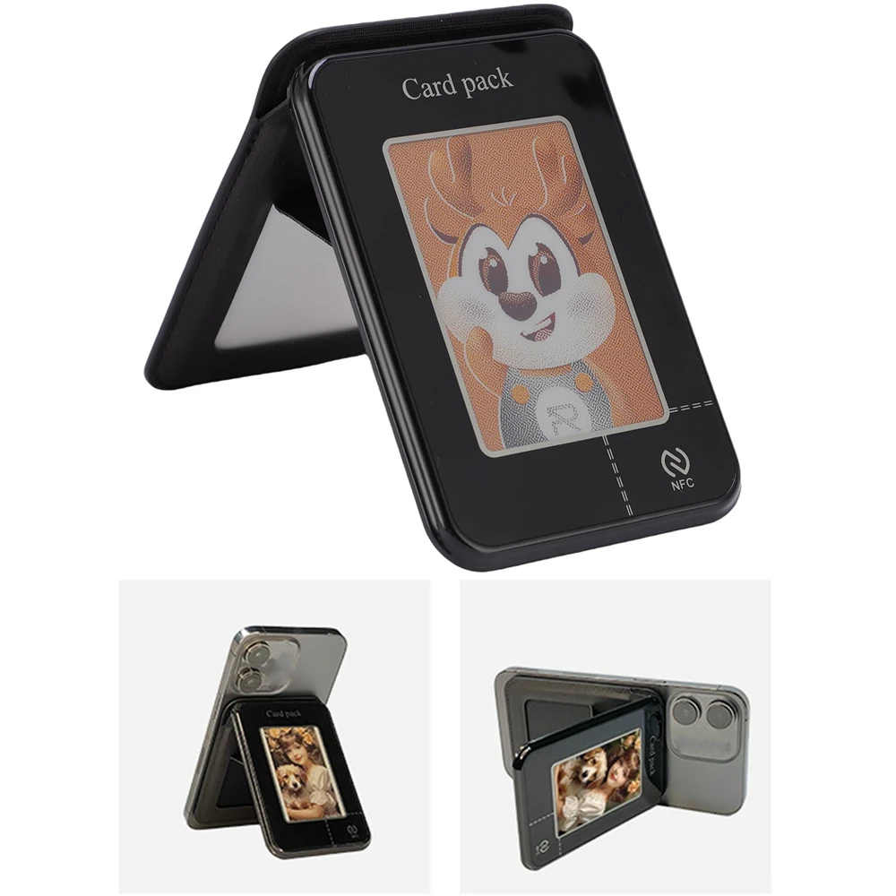 

Smart Ink Screen Magnetic Card Holder Flexible Image Change Multifunctional Phone Stand Wallet for Android Phone
