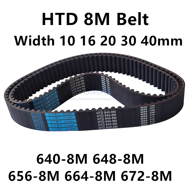 

HTD 8M Synchronous Belt C=640/648/656/664/672 Width 20/30/40mm Teeth 80 81 82 83 84 HTD8M Timing Belt 640-8M 648-8 656-8M 672-8M