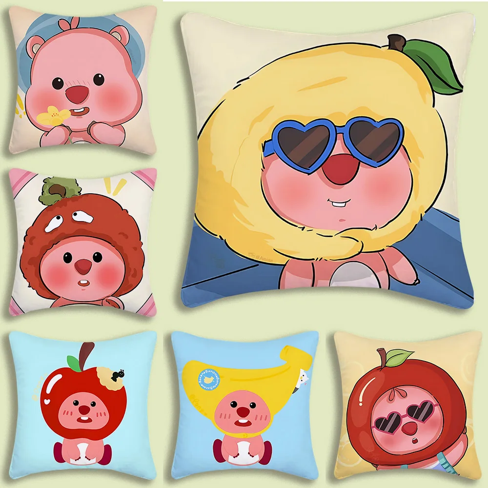 

Cute Loopy Pillow Covers Cartoon Sofa Decorative Home Double-sided Printing Short Plush Cute Cushion Cover