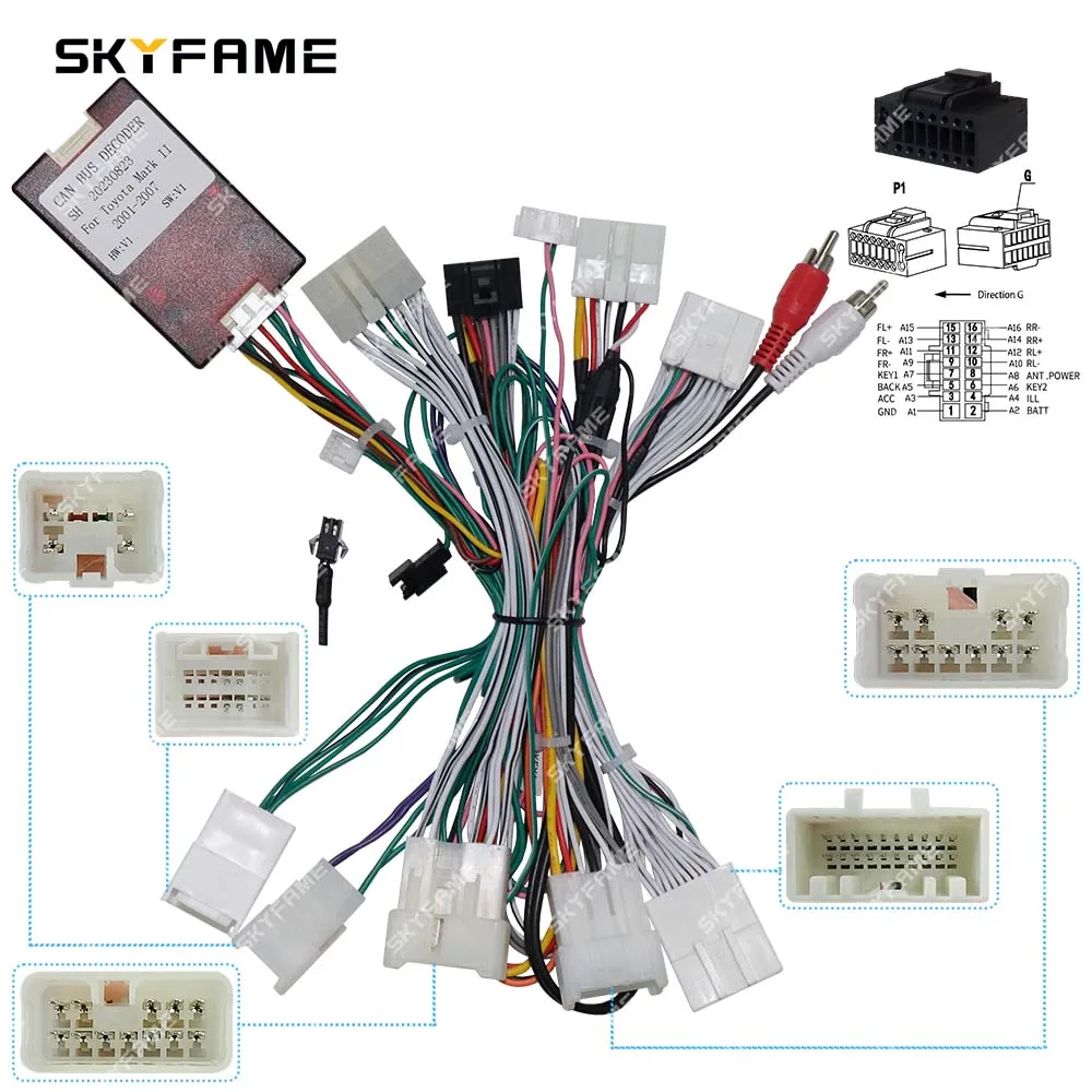 SKYFAME 16Pin Car Wiring Harness Adapter Canbus Box For Toyota Mark 2 GX110