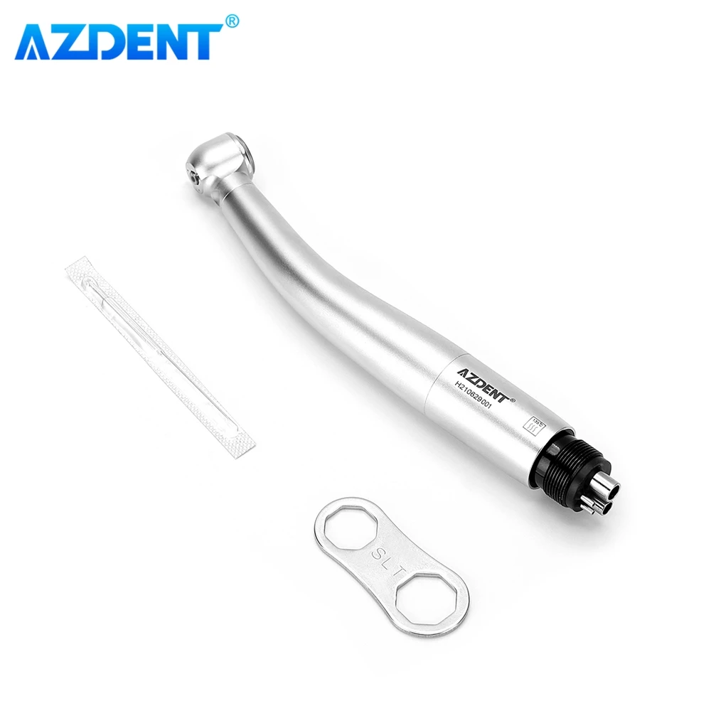 AZDENT Dental High Speed Handpiece LED E-generator Self Power Torque Head Triple Spray Push Button Air Turbine Dentistry Tool