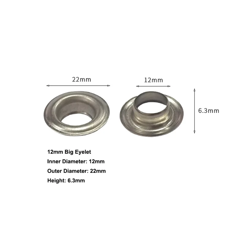 

Dealer Price 10000pcs 12mm Nickel Plated Eyelets Grommets / Buttonholes / Rings / Buttons Fast Delivery