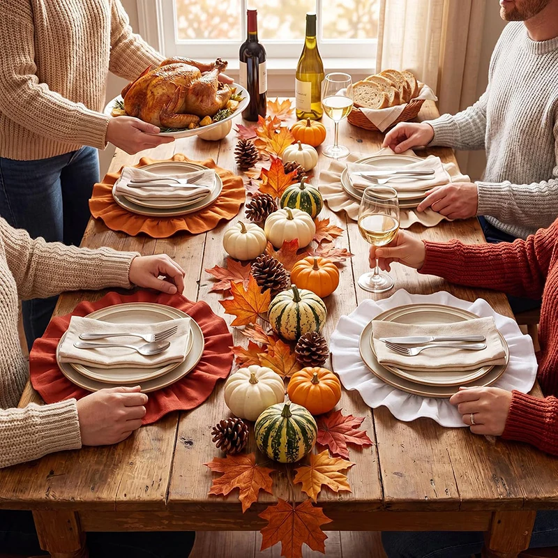 Cotton Ruffle Placemat Round & - Desk Setup Wallpaper review and price