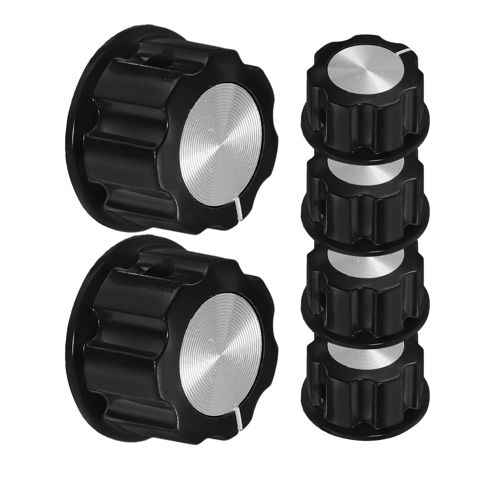 

6pcs Aluminum Alloy Volume Control Knobs Replaceable Cap For Amplifier Audio Guitar Bass Accessories M6 Potentiometer Knob Sound
