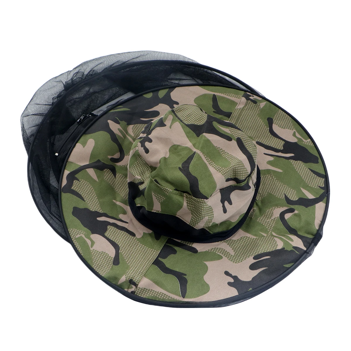 

Anti-Bite Hat with Zipper for Fishing Beekeeping 9cm Brim Sun Shade Quick-Drying Water Stain Resistant Outdoor