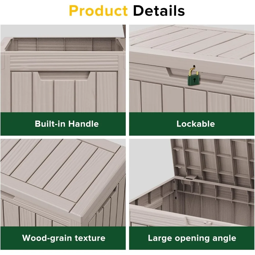 Outdoor Storage Housing Deck Box - Waterproof Patio Furniture, Garden Tools, Cushions, Pool Accessories Storage Bench