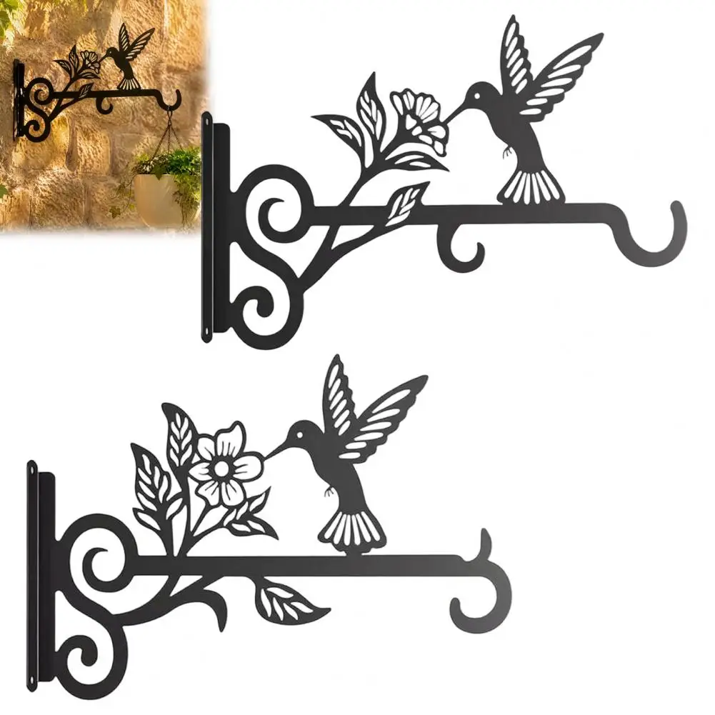 Heavy Duty Plant Hanger Wall Mounted Hook for Bird Feeder Outdoor Metal Plant Hanger with Bird Pattern Anti-rust for Lanterns