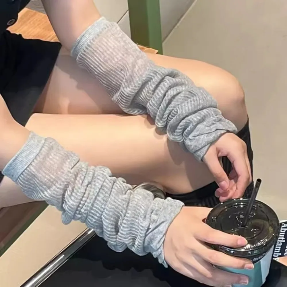 Модные милые балетные гольфы с оборками Y2k, тонкие длинные чулки, однотонные гетры, летние